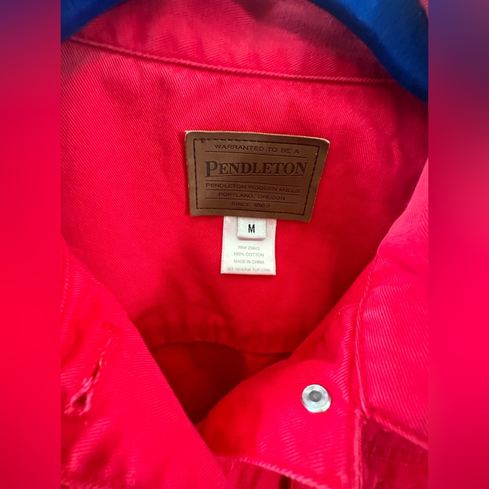 Pendleton Red Jacket Size Medium Button Up - image 4